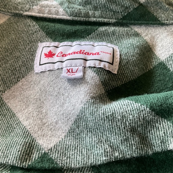 Green Buffalo Plaid Flannel Shirt Corduroy Trim Cotton XL - Picture 5 of 7
